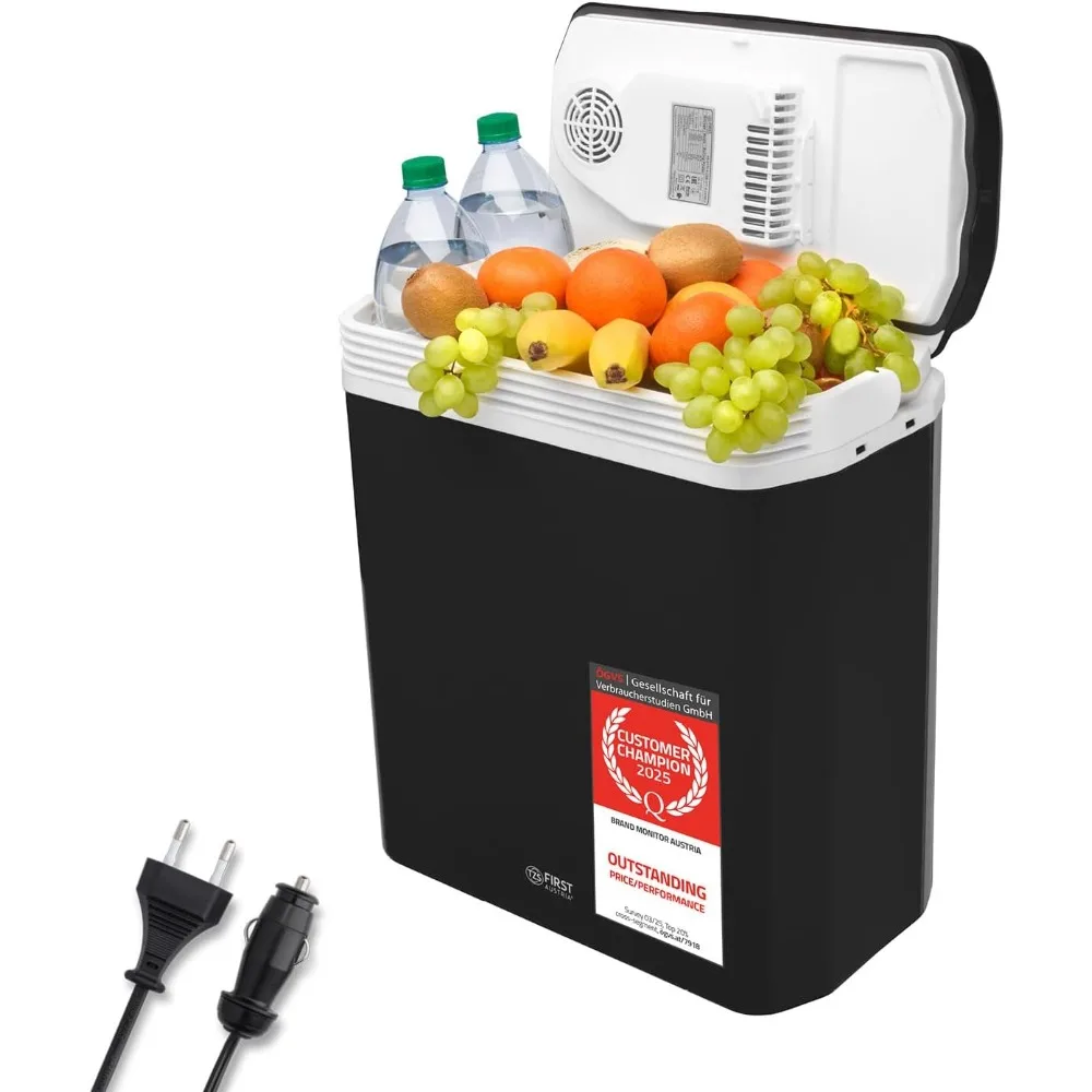 TZS Primer Austria Nevera eléctrica 24 litros | conexión de 12 V y 230 V | con enchufe de 12 V para el coche | para acampar, fiesta