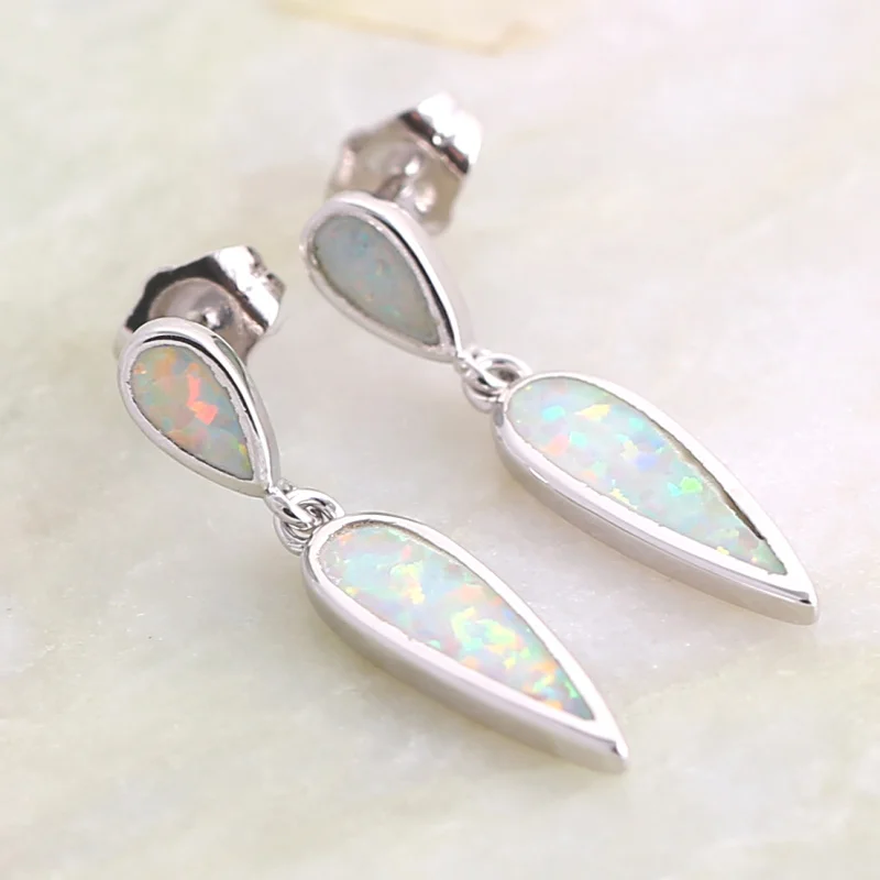 JLE1339 Delicate Water Drops Gentle wind Opal Beautiful Mutil-color Zircon Earrings Ladies Fashion Jewelry