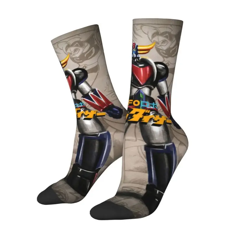 Mazinger Z Anime Men Women Crew Socks Unisex Novelty 3D Printing UFO Robot Goldorak Dress Socks