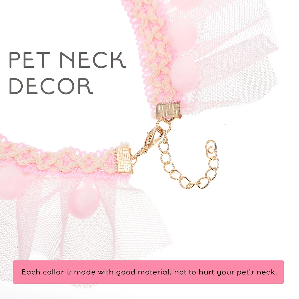 

2pcs Pet Collar Adjustable Decorative Reusable Lovely Kitten Dog Collar Accessory Portable Delicate Summer Lace