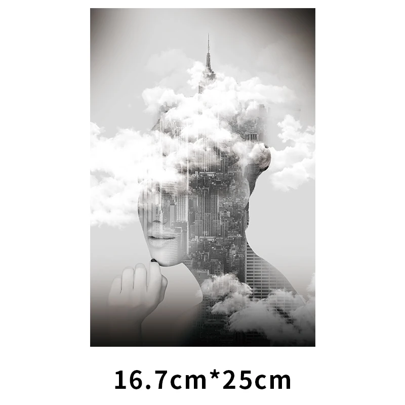 People Silhouette Art Photography Personalized Printing Ironing Clothing Fabric Decor Heat Transfer Can Be Customized Stickers