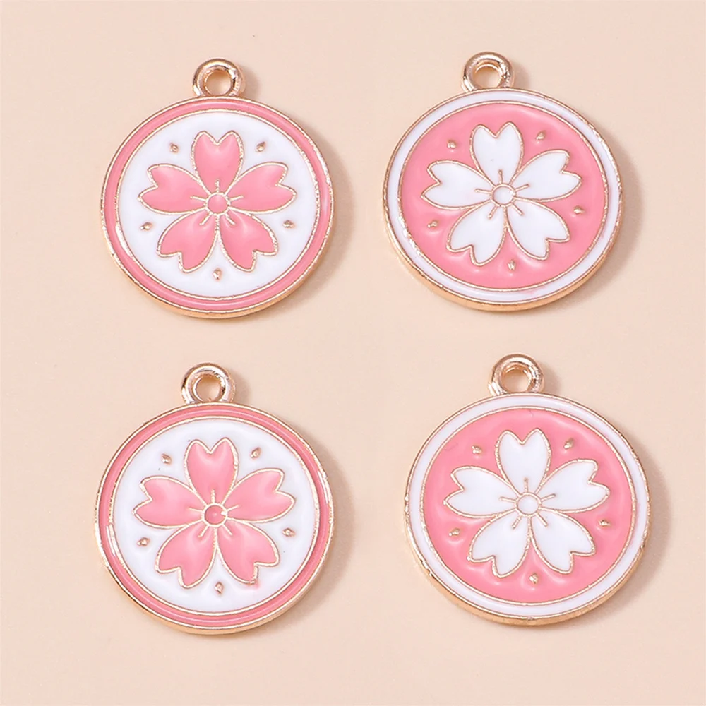 Leslie 20 Stück Niedliche Rosa Sakura-Blüten-Anhänger Kirschblüten-Charms für DIY Handgemachte Ohrringe Schmuckherstellung Zubehör – Detail 4