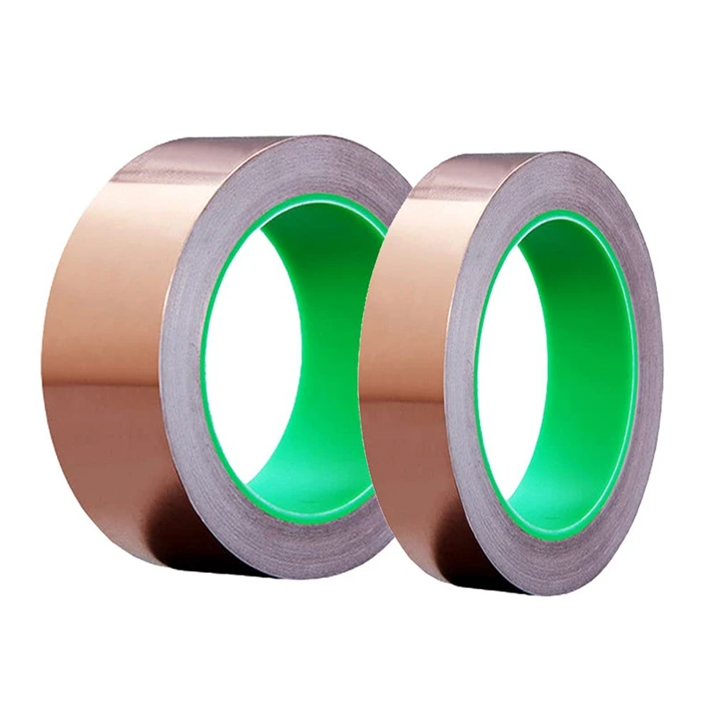 Copper Foil Tape 15/30Mm Wide Adhesive Copper Foil Tape Barrier Tape Double Conductive Self-Adhesive Copper Foil Tape