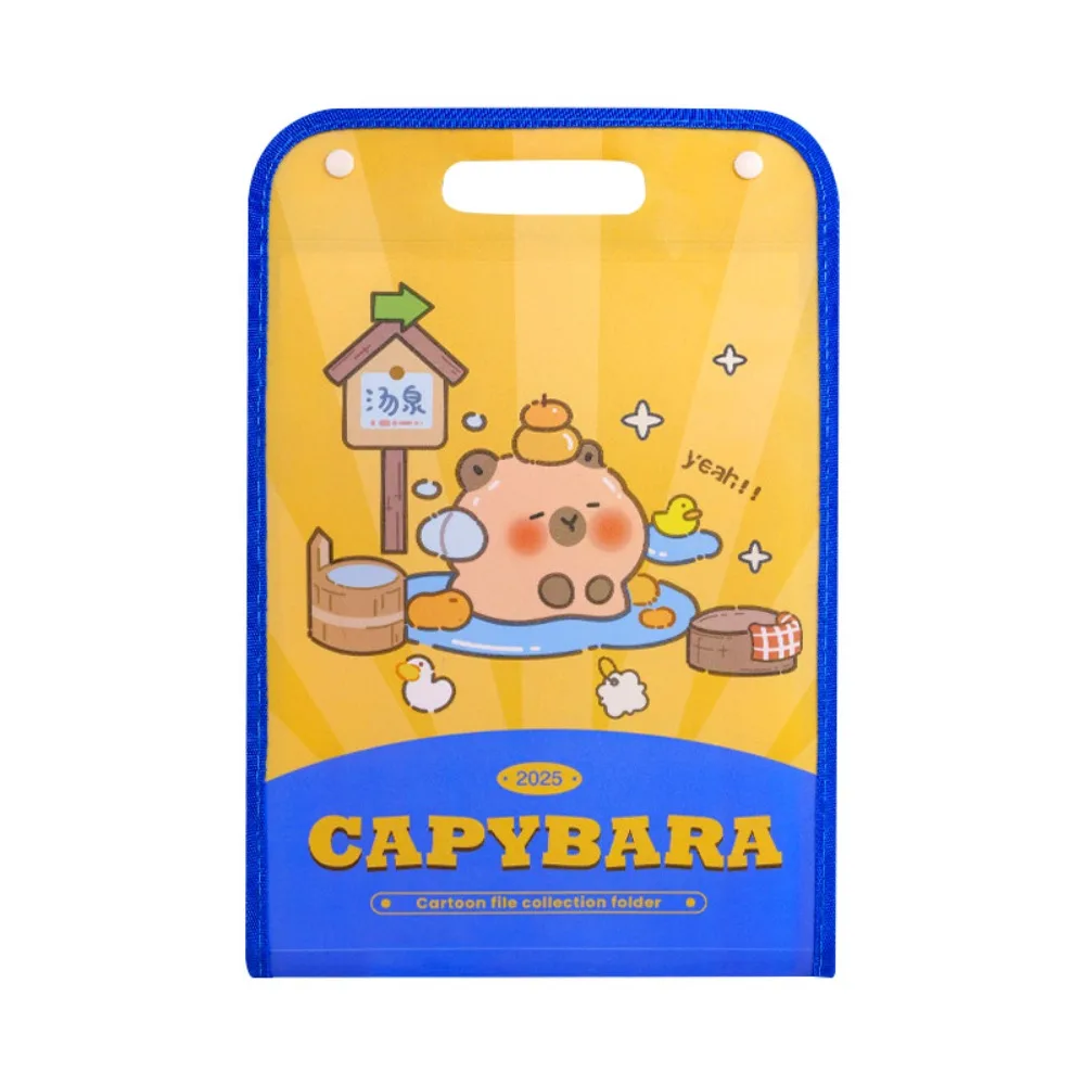 

Portable Multi-layer Capibara A4 File Folder Large Capacity Waterproof Accordian Organizer Paper File Bag School Office Supplies