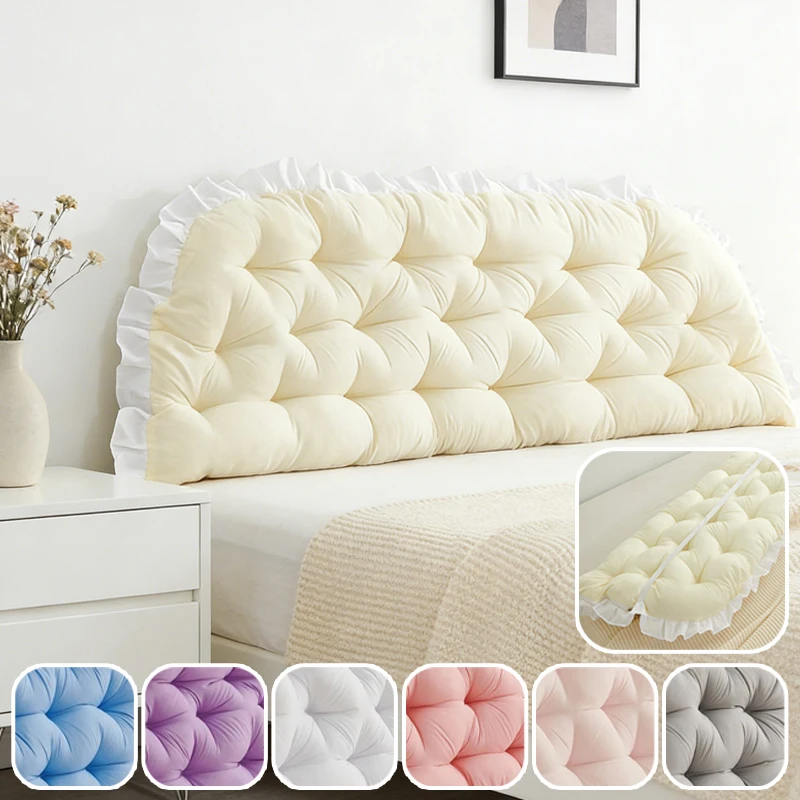 

Korean Princess Style Soft Headboard Pillow Large 90/120/150/180cm Backrest Cushion Bed Neck Body Support for Reading Comfort