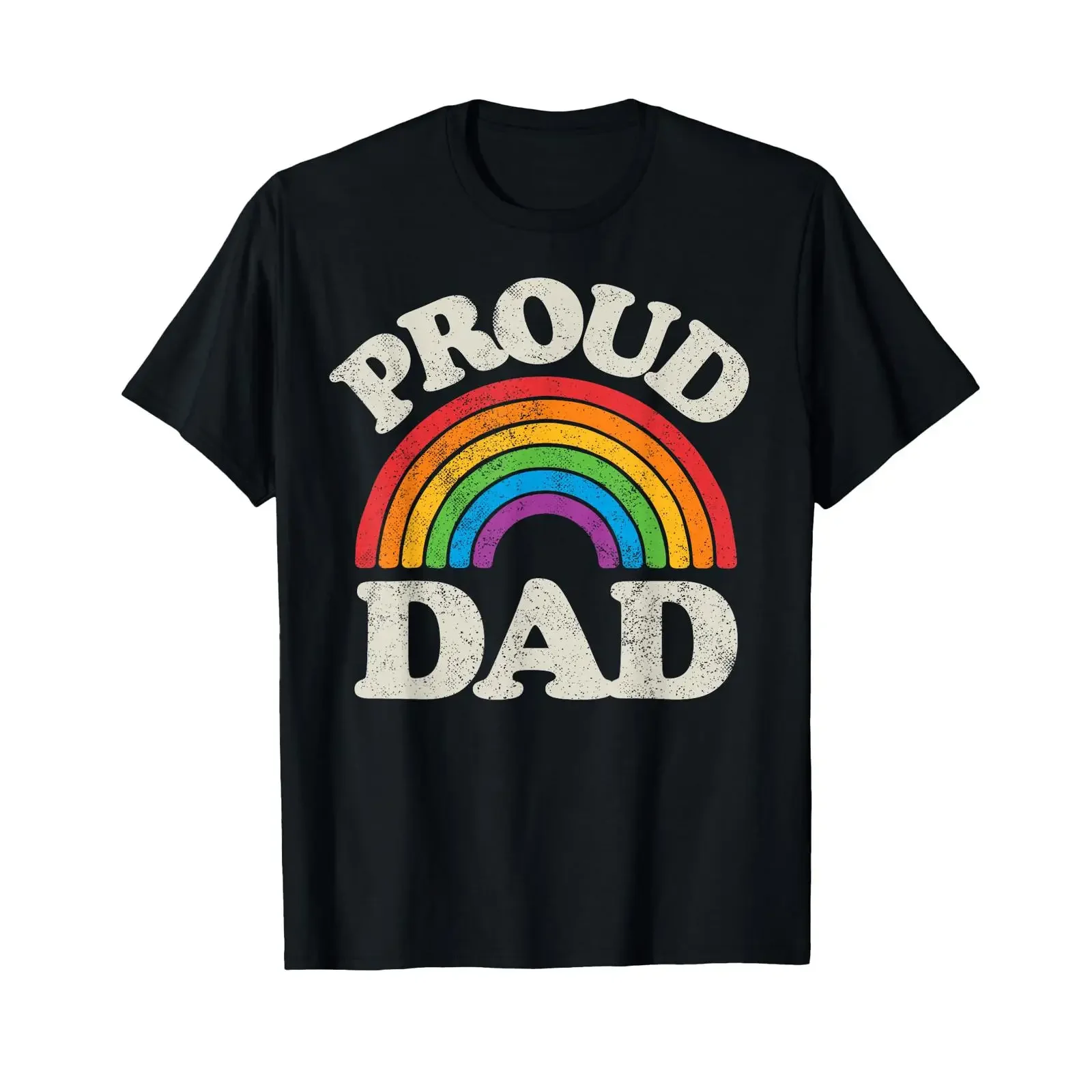 LGBTQ Proud Dad Gay Pride LGBT Ally Rainbow Father's Day T Shirt vintage Washed Slightly Breathable Unisex designer clothes