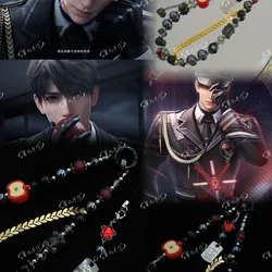 Anime Love and Deepspace Caleb Apple Cosplay Beaded Phone Chain Cartoon Bead Phones Strap Mobile Chains Ornament Xmas Gift