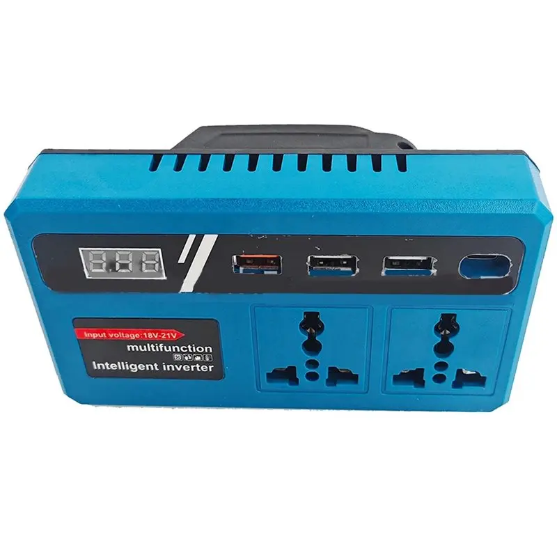 ABGH-Smart DC-To-AC 18-21V To 220V Battery Inverter With USB/TYPE-C Adapter For Outdoor Adventure Power Supply