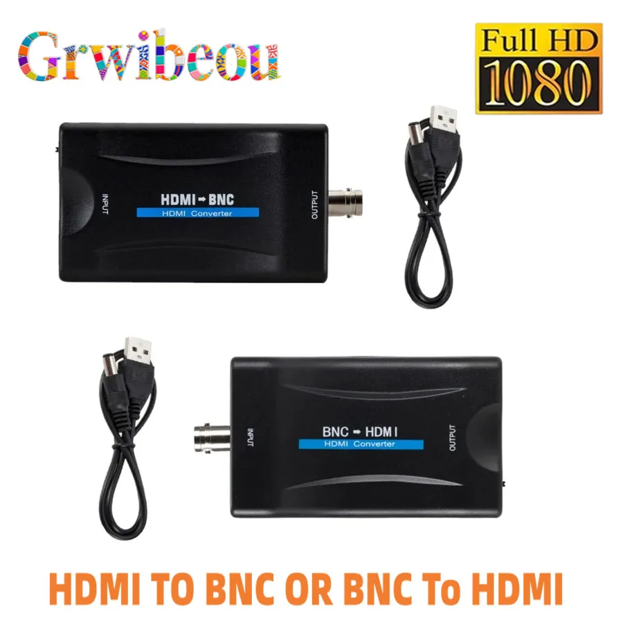 Unidirectional HDMI-compatible TO BNC OR BNC To HDMI-compatible Converter Display HD 1080P Video Adapter Surveillance Monitor