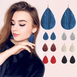 Fashion Teardrop Soft Faux Leather Earrings For Women Lightweight Drop Earings Jewelry Antique Dangle Earrings Gifts Wholesale