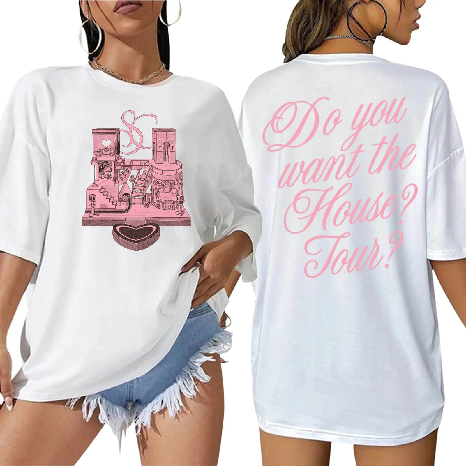 Sabrina Carpenter House Tour 2025 Shirt for Fan Gift Graphic Shirt Urban Style Printed T-Shirt Design in Vibrant Colors harajuku