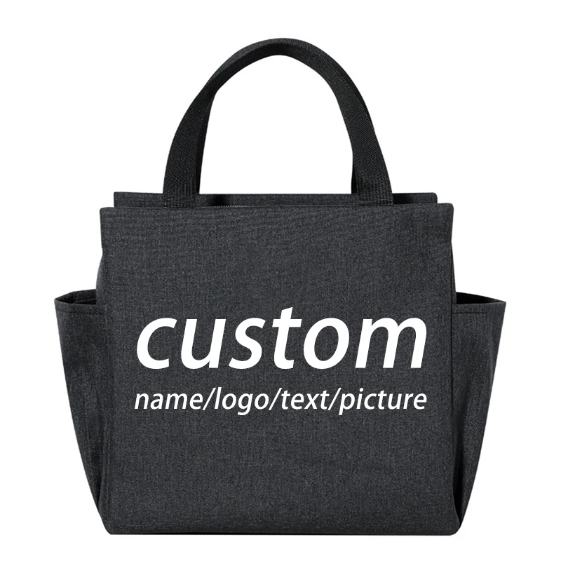 Customized Logo/ Name / Picture Insulated Bag Lunch Box Food Work School Food Storage Handbag Convenient Box Tote Food Bags