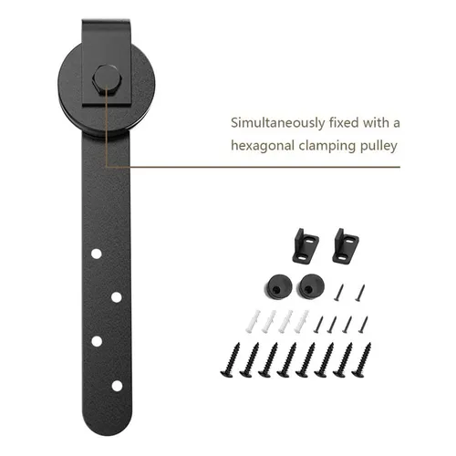 Imagen 2 del producto Mini Kit corredera de puerta de Granero, Kits de Hardware resistentes negros para puertas de gabinete, juego de rieles, fácil instalación silenciosa y suave