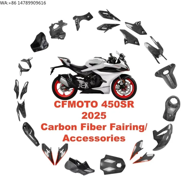 Full-Size Custom Motorcycle Body KitOEM 3K 100% Dry Carbon Fiber Motorcycle Fairing Kit For CFMOTO 450SR 2025 Carbon Fiber Fair