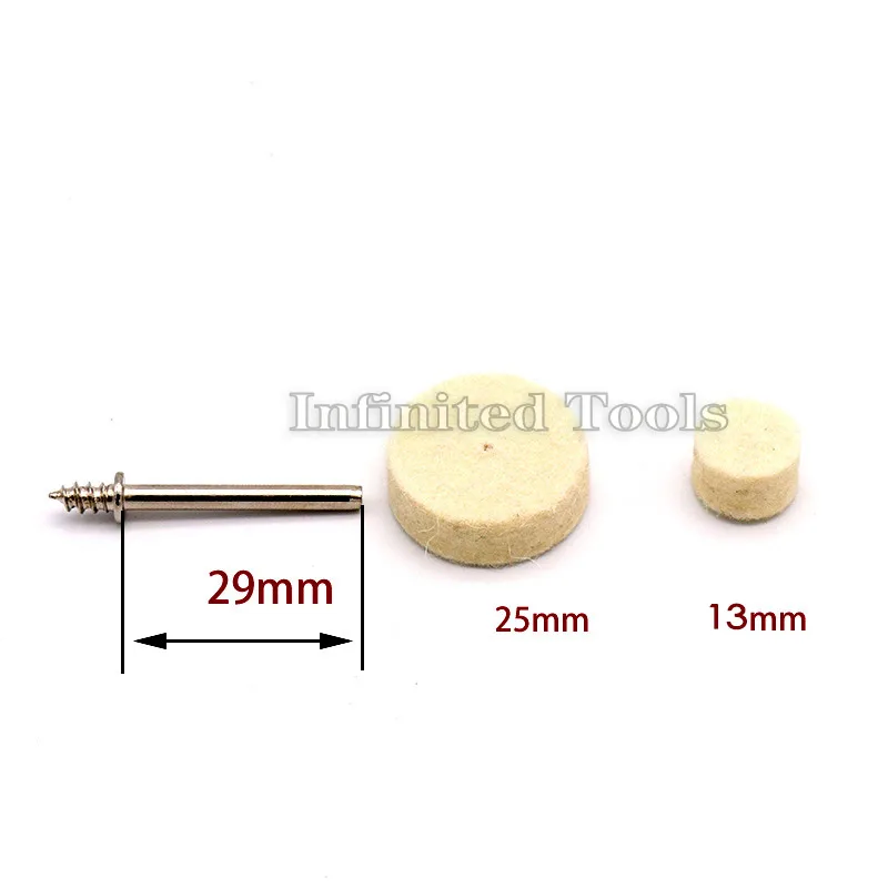 드레멜 로터리 공구 액세서리용 그라인딩 폴리싱 버핑 라운드 휠 패드, 울 펠트 1 로드, 3.2mm 생크 금속 표면, 10 개