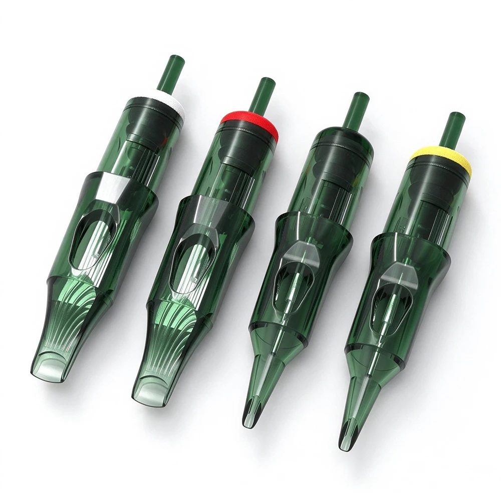 Green Disposable Tattoo Cartridge Needles Focus 20 Pcs Sterile Individual Packaging Professional Grade for Tattoo Artists