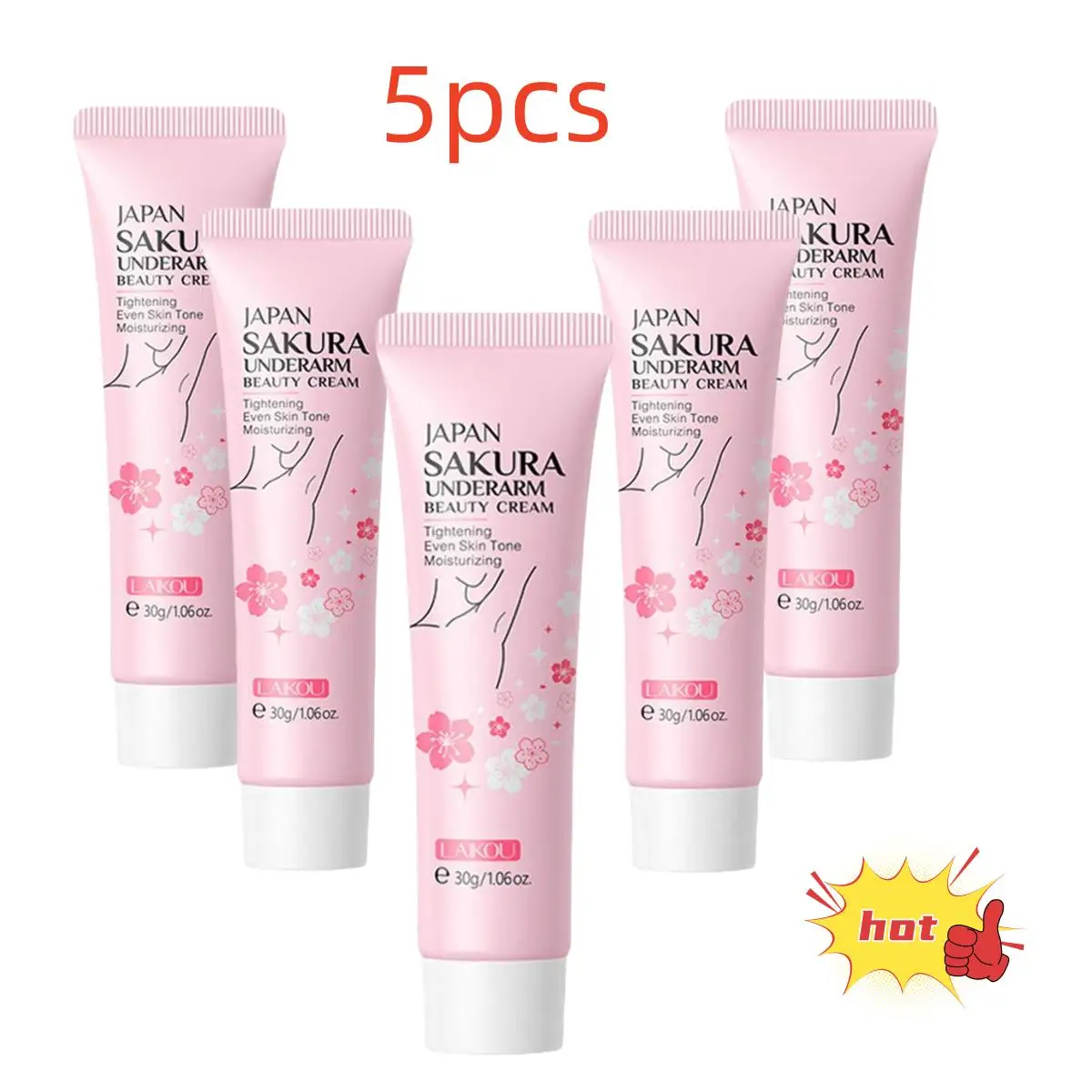 5PCS Whitening Cream For Dark Skin Armpit Thigh Inner Joint Lightening Intimate Area Underarm Body Care Private Parts Brighten