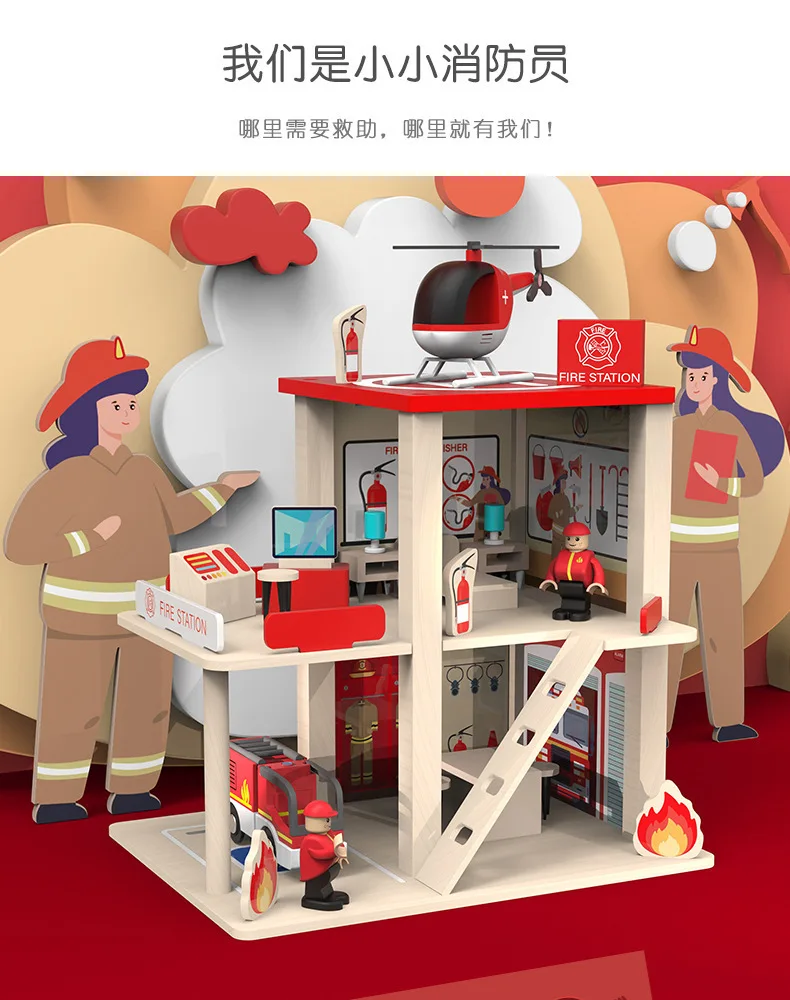 kids-wooden-diy-police-fire-station-playset-pretend-role-play-toy-with-figures