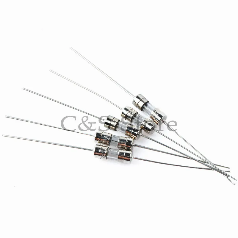 10pcs/lot 3.6*10 Fast-blow Glass Tube Fuse Fast Break With pin 3.6x10mm 0.5A 1A 1.5A 2A 3A 3.15A 4A 5A 6.3A 8A 10A AMP 250V