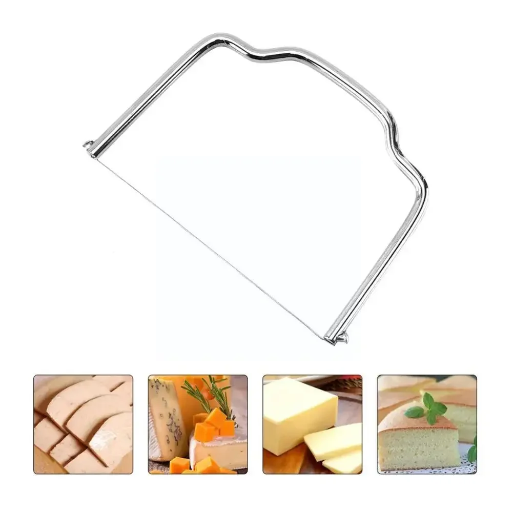 1PC Butter Wire Slicer Stainless Steel Handheld Butter Cutter Cheese Cutting Kitchen Supplies Butter Cheese Cutter Gadget