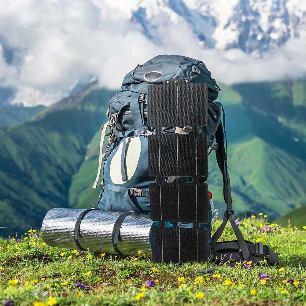 

20W Flexible ETFE Solar Panel Charger USB/Type-C Foldable Solar Panels Lightweight Solar Panel Charger for Camping Essentials