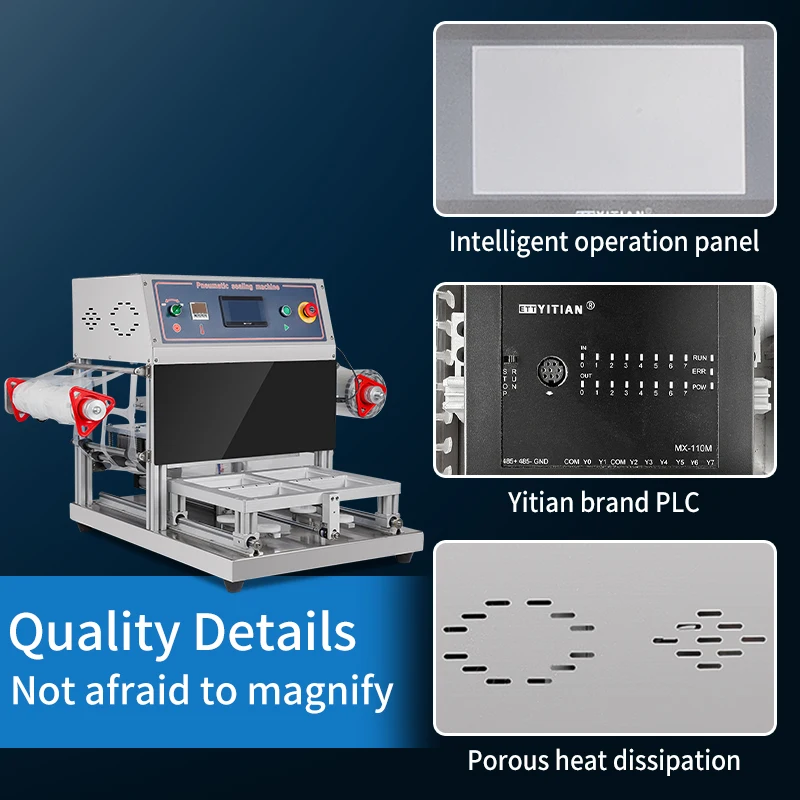 High Efficiency Pneumatic Semi-Automatic MAP Sealing Machine Airflow Nitrogen Tray Sealer for Beverage Foil Bag Packaging