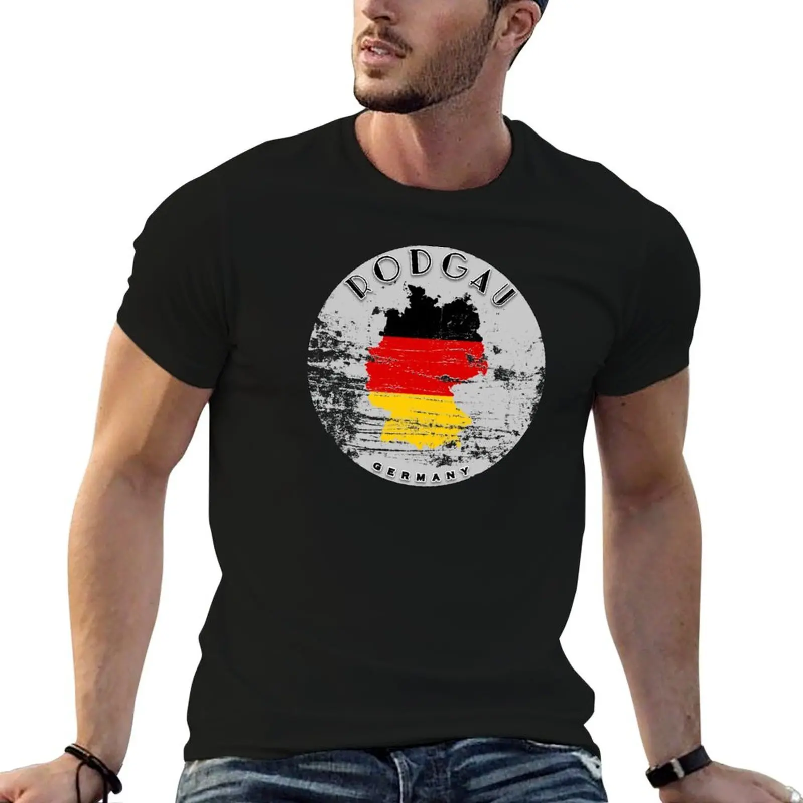 

100% t Rodgau cotton man Worn T-Shirt Flag shirt t 100% luxury cotton Germany shirts man t shirts