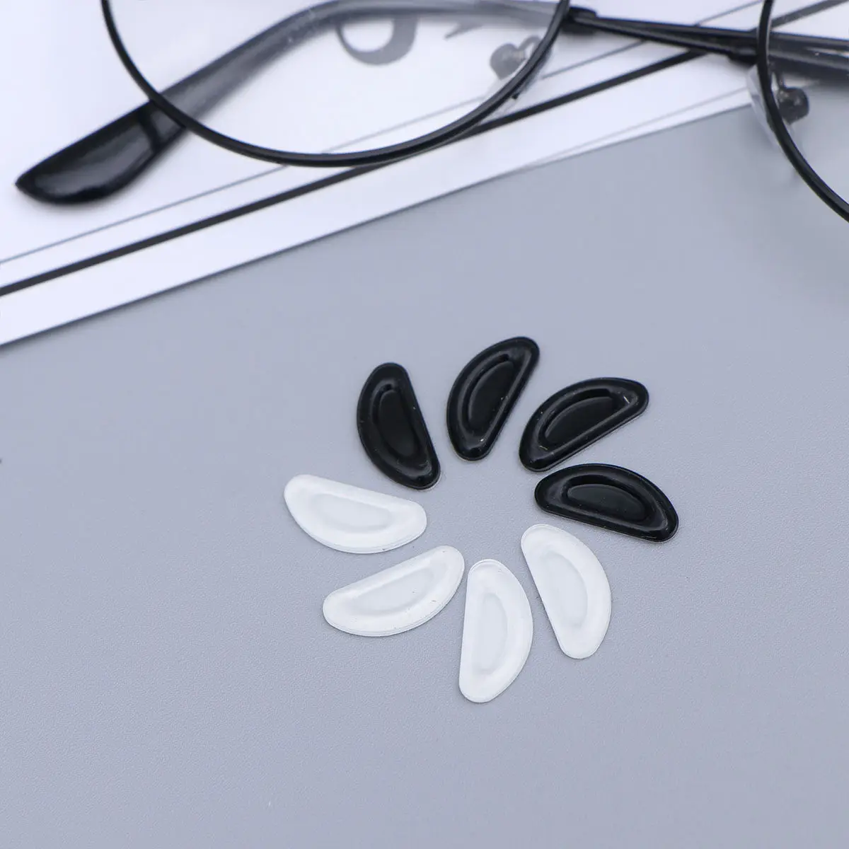 12Pairs Silicone Nose Pads for Eyeglasses Sunglasses Optical Frames Increase Height Prevent Slipping Self-Stick Nose Bridge