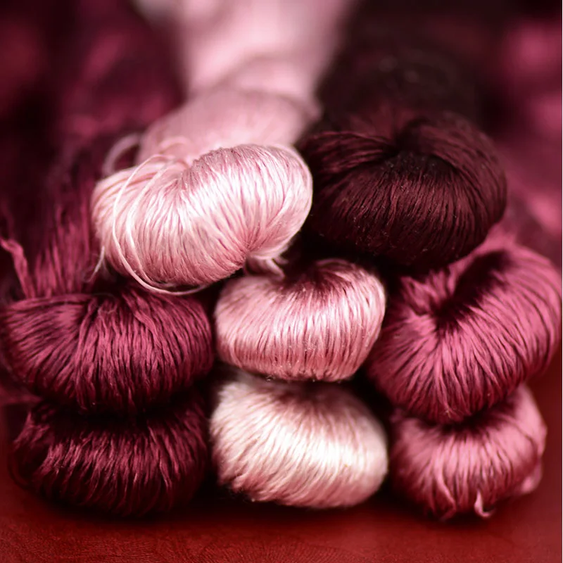 37  Non splitting and untwisted mulberry silk thread, specially designed for hand made velvet flowers