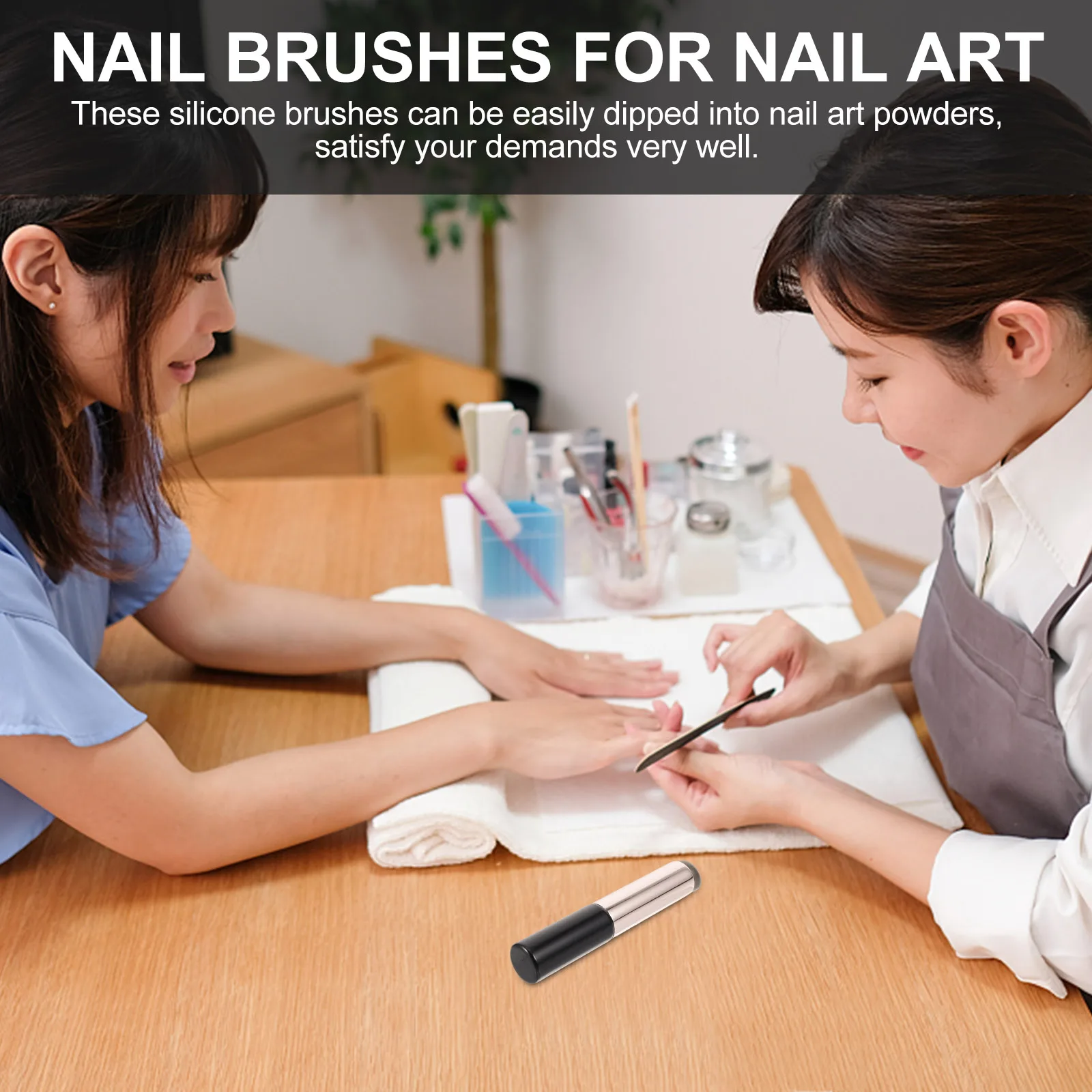

Silicone Smudge Pen Manicure Nail Makeup Tools Powder Applicator Brush for Nails Dust Multi-purpose Gradient