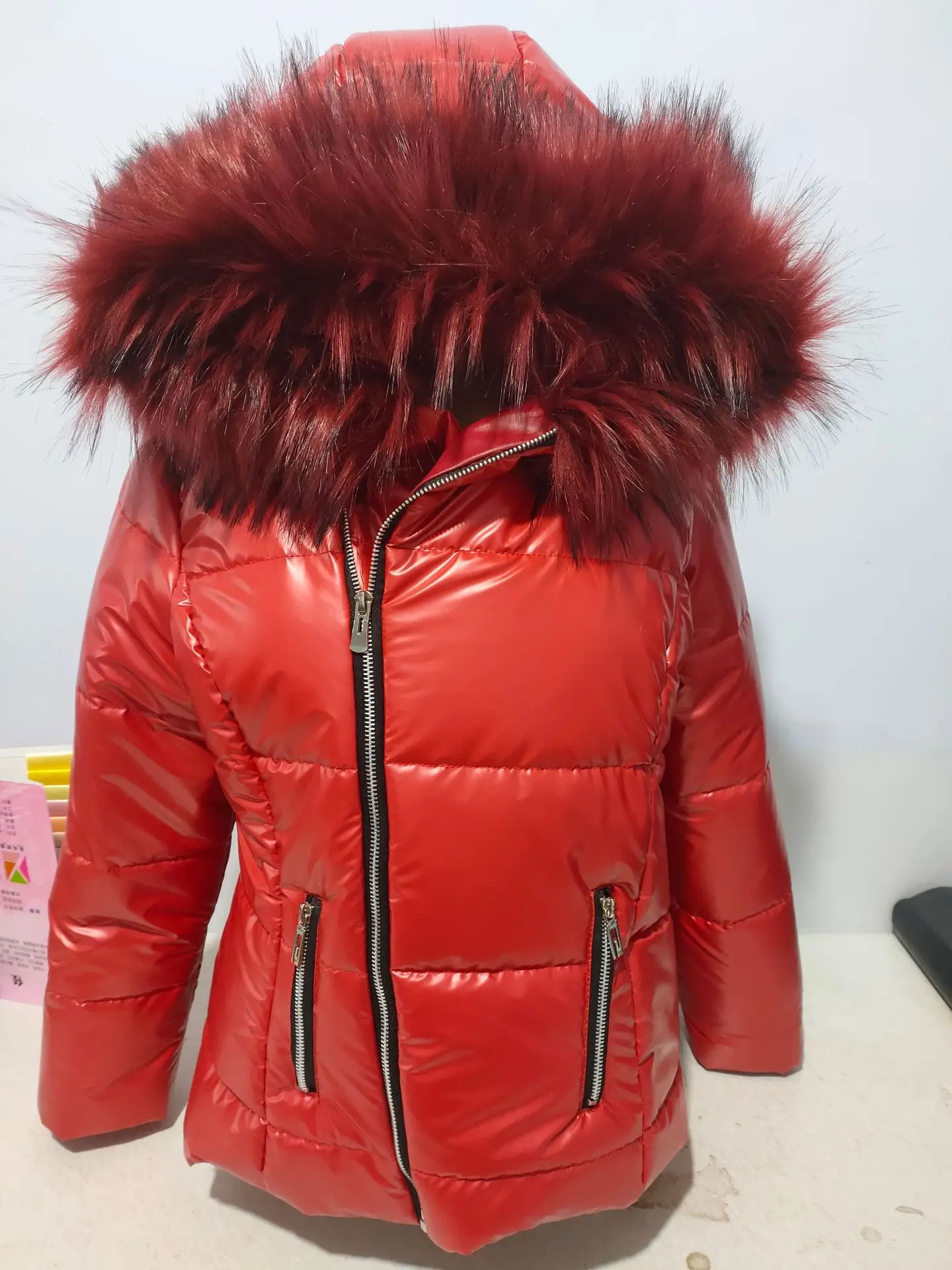 New Hood Solid Color Fur Hooded Jacket Autumn Winter New Women's Cotton-Padded Down Short Parka Coat Jacket Fashion Casual