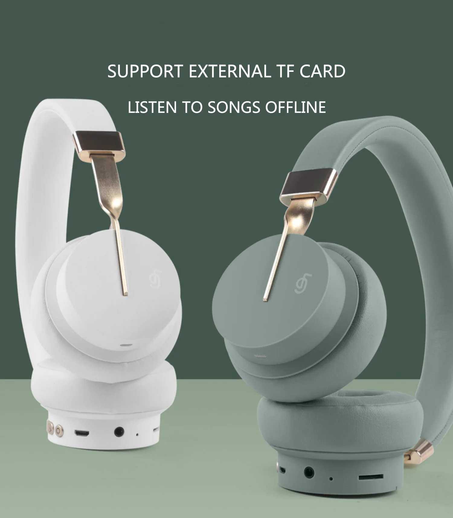 

Minimalist Style Bluetooth 5.0 Headphones Call Noise Reduction Support TF Card and Audio Cable Playback HIFI WIreless Earphones