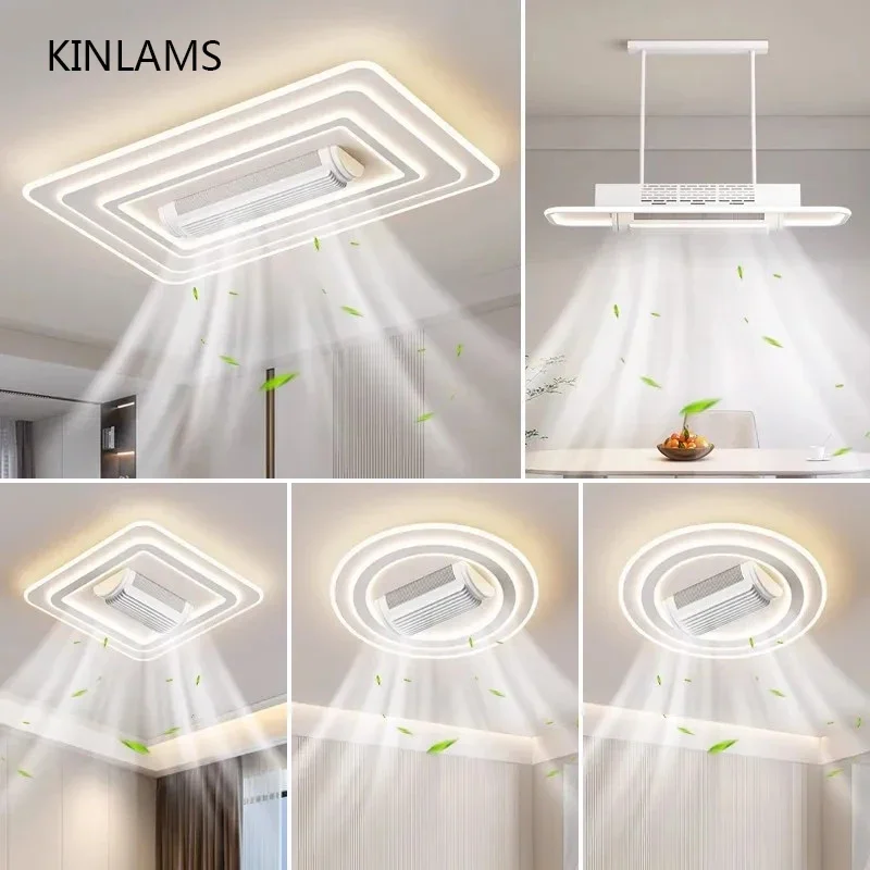 

Smart Ceiling Fan Lamp Invisible Bladeless LED Fan Chandeliers Remote Control Living Room Home Decor Kids Bedroom Ceiling Light