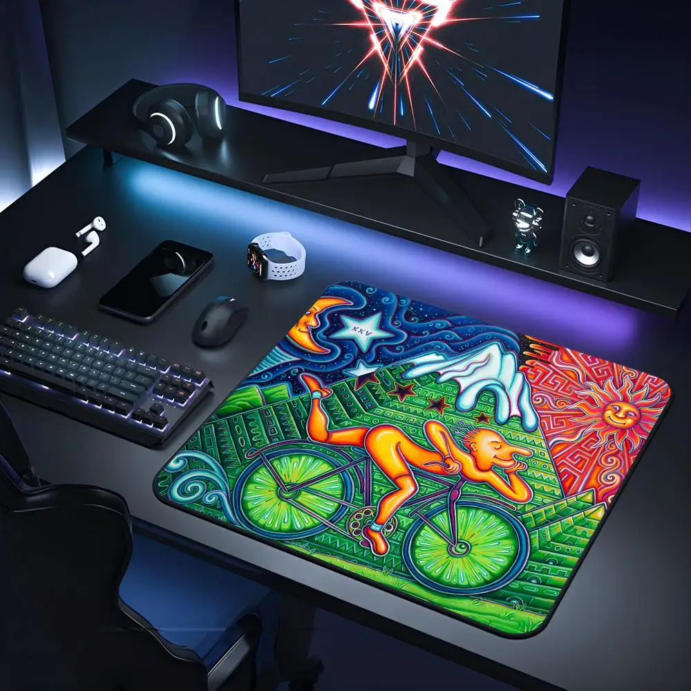 LSD - Albert Hofmann - Bicycle Day Mouse Pad Gaming Laptops Keyboard Mat Deskmat Pc Accessories Desk Protector Mousepad Gamer Ma