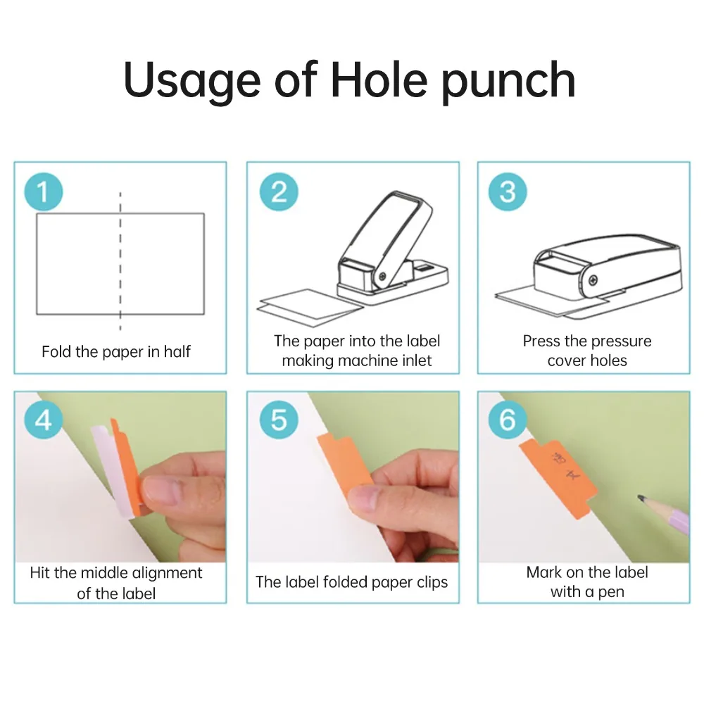 Durable ABS Tab Punch Manually Operated Quick and Easy Label Puncher DIY Index Tabs Embossing Paper Punch Journaling