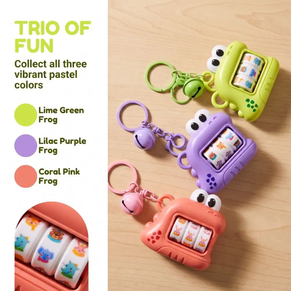 Plastic Fidget Keychain Cartoon Dinosaur Pocket Size Key Chain Pendant Bright Colorful Rotary Rolling Design Mini Game Keychain