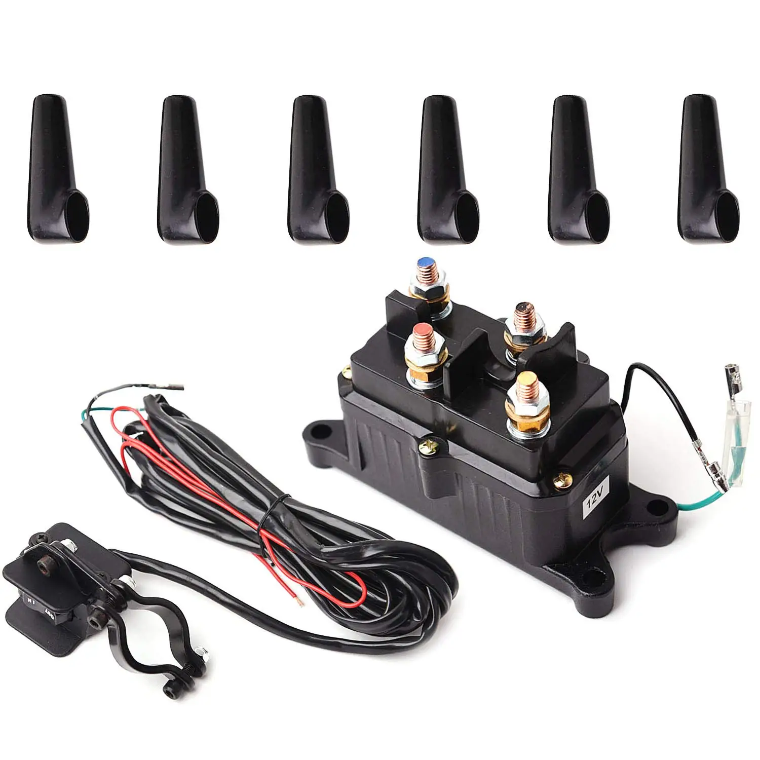 

12V Solenoid Relay Contactor & Winch Rocker Thumb Switch Combo For Atv Utv