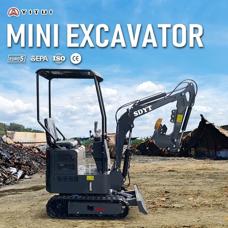 Europa Landbouw Minigraafmachine 1Ton Topkwaliteit Hydraulisch 1000kg Kleine Graafmachine Crawler Micro Graafmachine 1.2Ton Aangepaste prijs