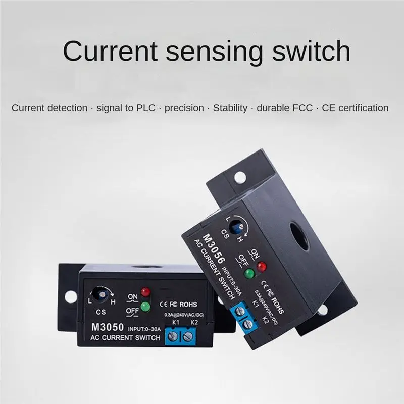 AED6-Current Sensing Switch Induction Relay AC Linkage Device Plc Signal Over Limit Closed AC 0.2-30A