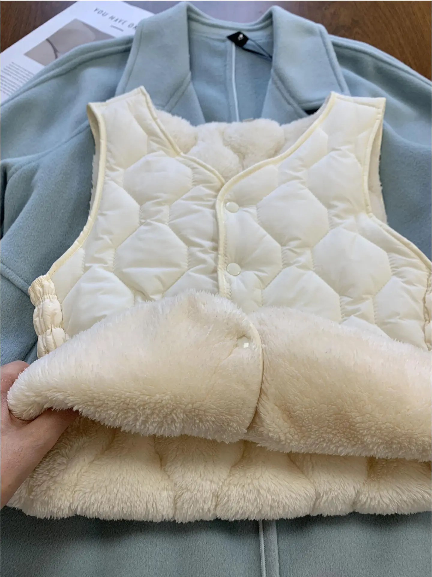 

Lamb Fur Jaet Thiened Cotton Insert Slim Fit V-Ne Cardigan Coat Casual Sle Faionable Autumn Winter New Arrival