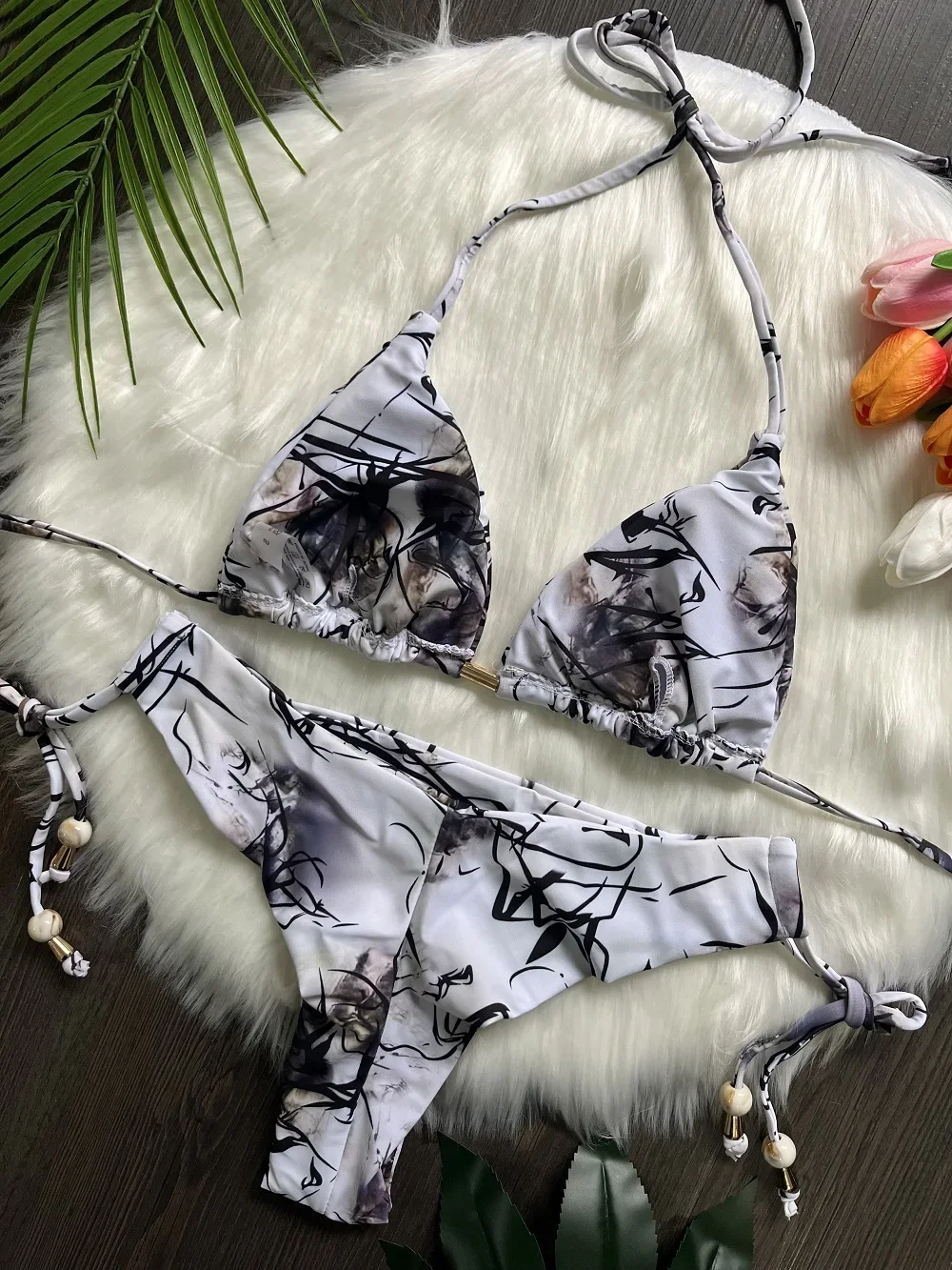RUOTONSEPT 2024 새로운 섹시한 프린트 붕대 비키니 세트 여성 수영복 투피스 트라이앵글 수영복 수영복 브라질 Biquinis