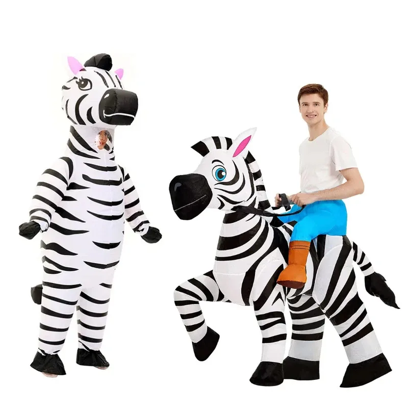 

Надувной костюм зебры для взрослых, забавный комплект для езды на велосипеде, подходит для высоты 150-190 см, дышащий портативный костюм для вечеринки, Хэллоуина, того же стиля