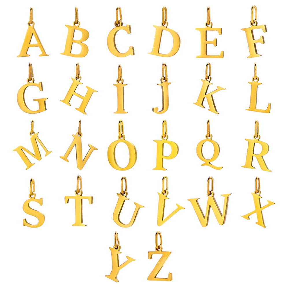 Wholesale 4pcs/lot Stainless Steel 26 Letters Pendants A-Z Alphabet DIY Women Fashion Necklace Jewelry Accessories view 5