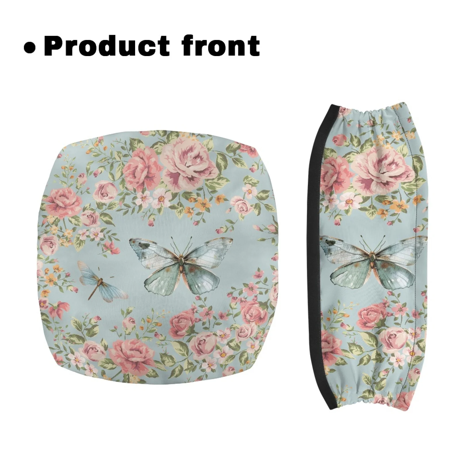 Coloranimal Floral Butterfly Art 2PCS Rollator Seat Cover Adjustable Accessories for Walker Rollator for Senior Ladies