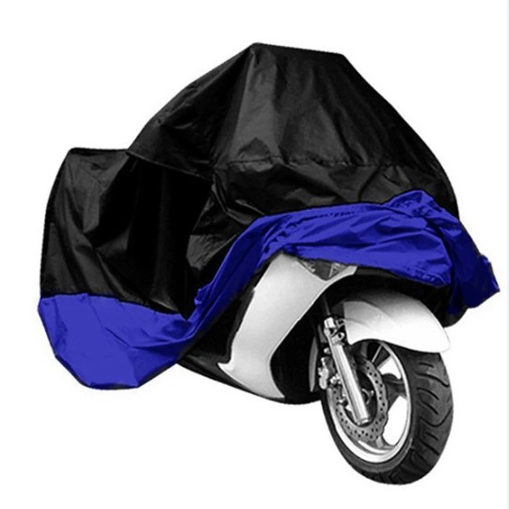 Motorcycle Cover Waterproof Outdoor Weather Protection Black+Blue XXL