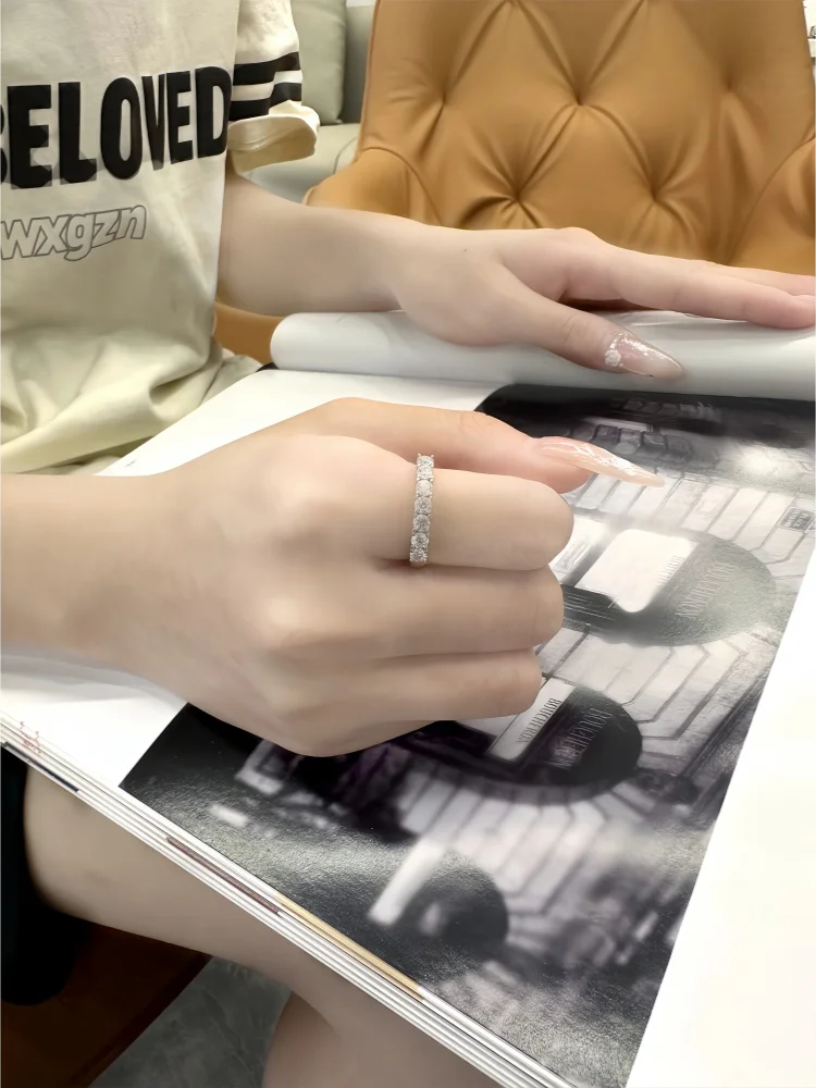 

925 Sterling Silver Ring Moissanite Rings Round Diamond Ring for Woman Wedding Rings