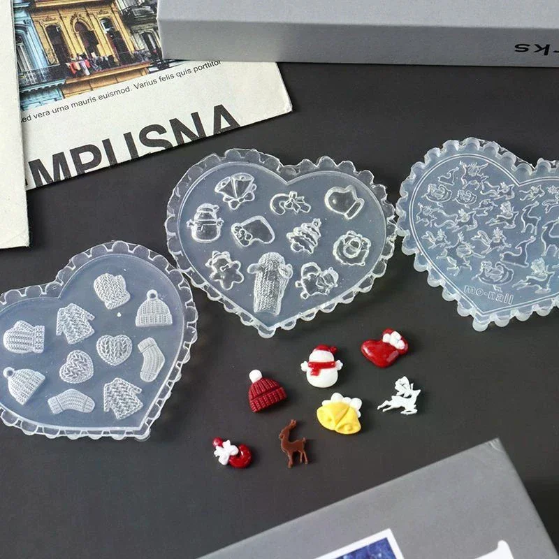 

1 шт., зимняя силиконовая форма для дизайна ногтей со снежинками, 3D тисненая резьба, мягкая пластина для штамповки, рождественские многоразовые гелевые трафареты «сделай сам», инструмент