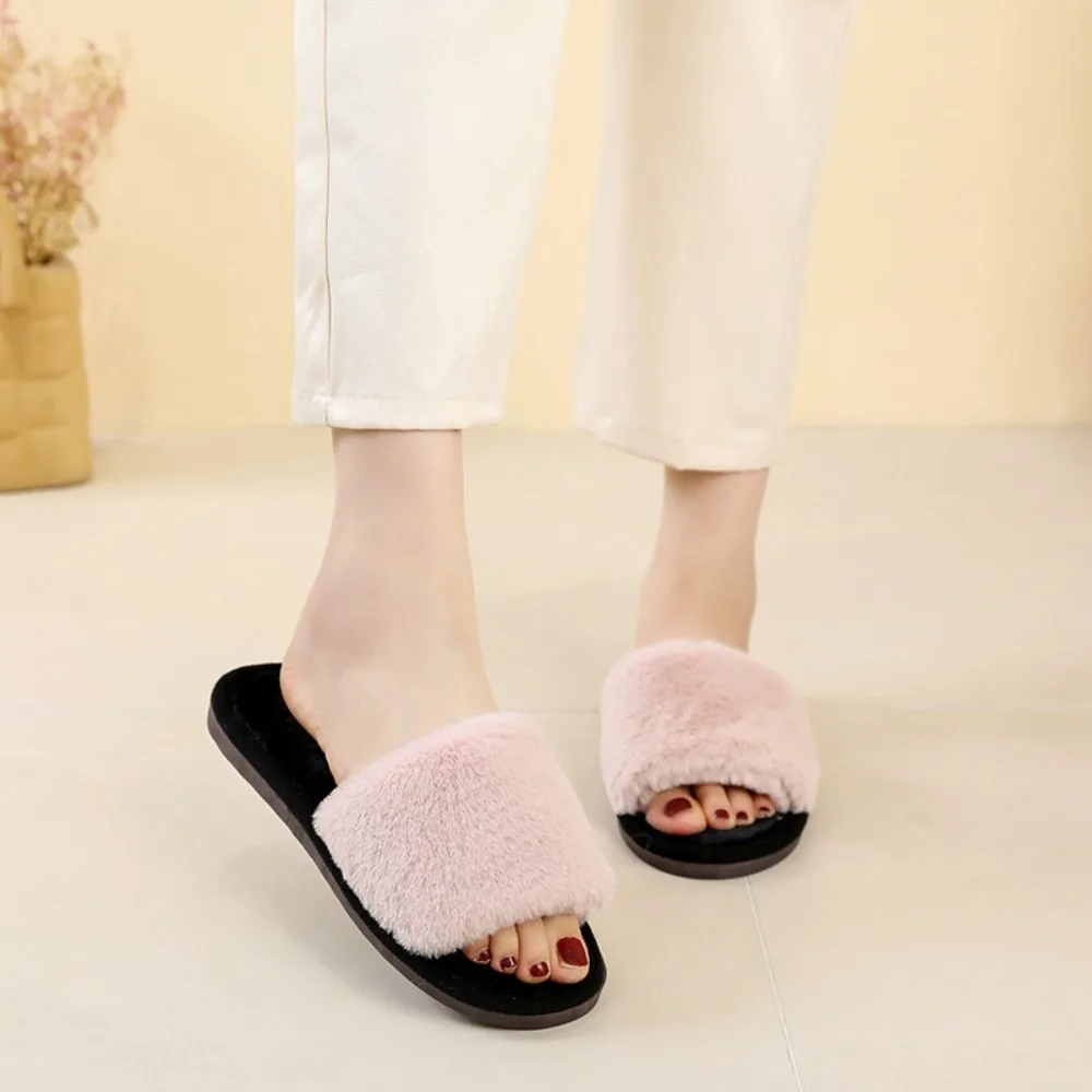 

Fashion Anti Slip Leopard Fluffy Slippers Casual Bedroom Shoes Soft Plush Slippers Footwear Home Winter Warm Slippers Indoor