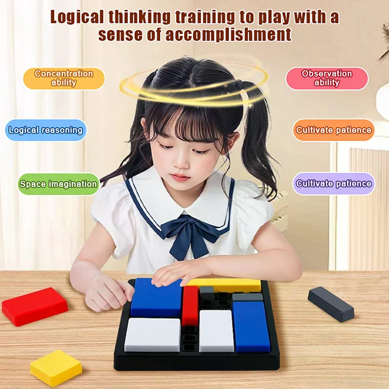 Puzzle d'entraînement à la pensée logique pour tout-petits, Cubes Montessori, jeux de société, jouets éducatifs interactifs Parent-enfant, jeux de fête