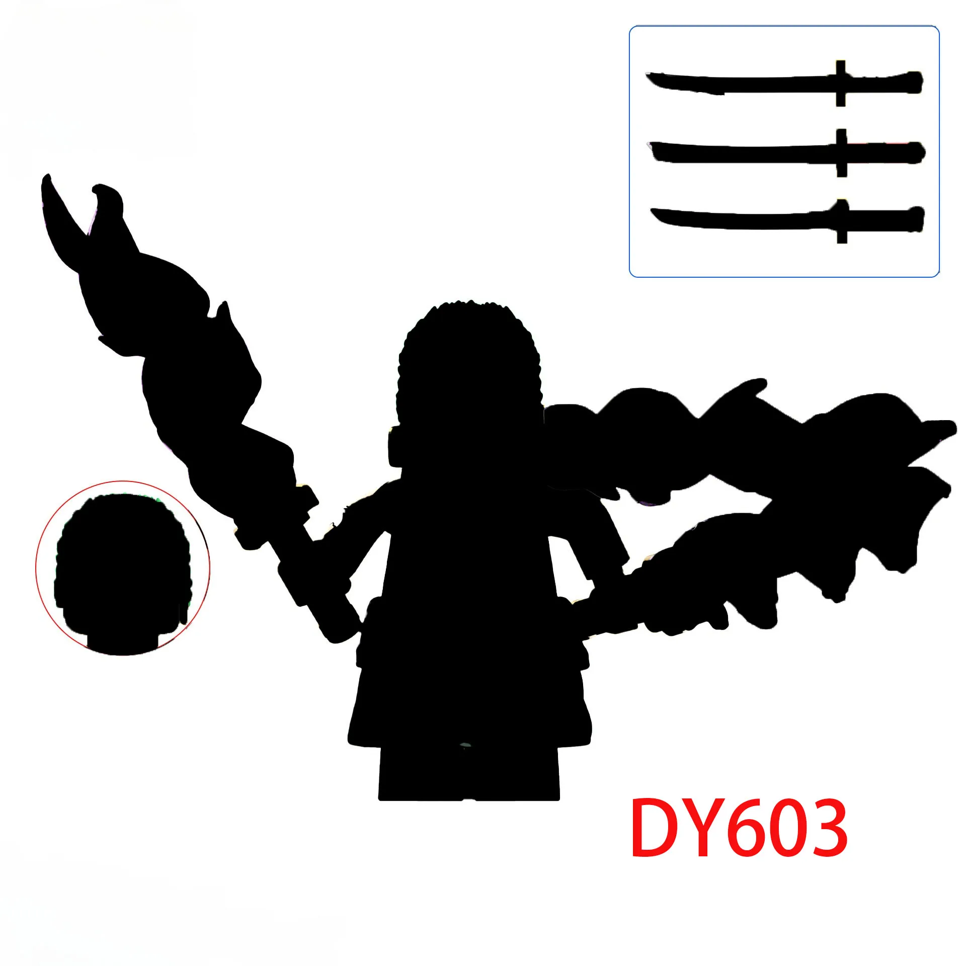 Popular Anime Vice Captain Black Knife Three Blade Flow Various Clothing Puzzle Assembly Building Blocks Little People Toys